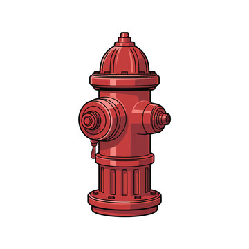 Classic red fire hydrant isolated on white background