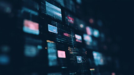 Fototapeta premium Digital interface with interconnected data streams for modern technologies