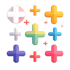 Obraz premium Colorful Plus Signs Graphic Design