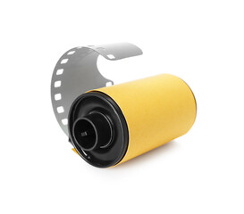 Roll of photographic film isolated on white
