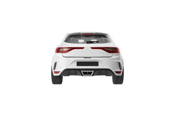 Traseira de carro branco 3D  PNG Transparente