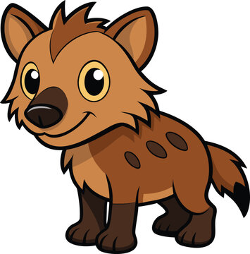 Vector cartoon hyena illustration