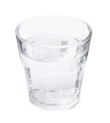 Glass with dirty water isolated on white
