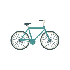 Classic teal bicycle with spoked wheels