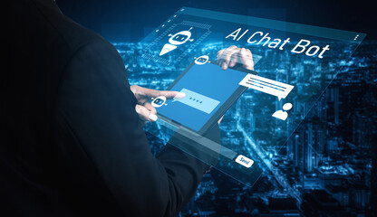 AI chatbot interface facilitates communication, chatbot, and AI interaction for automated user...