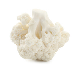 One fresh cauliflower floret isolated on white