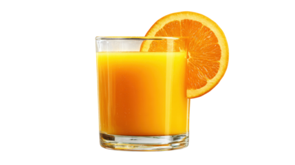 Short Glass of Orange Juice with Orange Slice