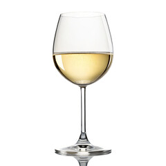 Crisp White Wine in Elegant Glass Isolated On Transparent Background