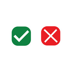 Check Mark and Cross Mark Vector Icons Set – EPS Format