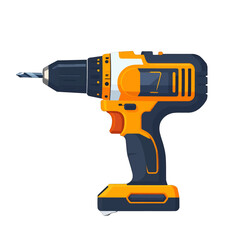 Orange And Black Electric Drill Illustration
