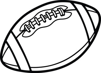 Simple black and white outline drawing of an american football