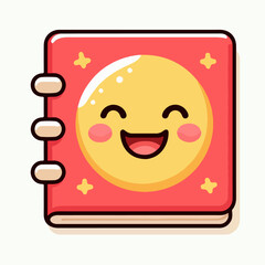 smile emote book illustration 