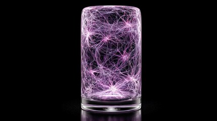 Abstract design of a cylindrical glass object.