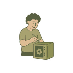 Person working at a computer desk, symbolizing productivity, remote work, or digital creativity in a modern workspace