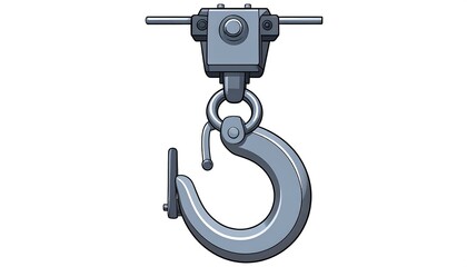 Fototapeta premium Illustration of a Heavy-Duty Metal Hook for Lifting and Construction Use