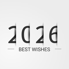 Happy new year - best wishes 2026 with colorful number. Perfect vector for poster banner greeting and new year 2026 celebration.