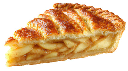 Slice of Apple Pie on Transparent Background