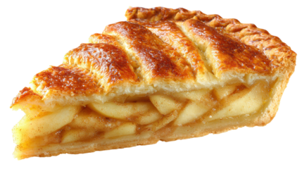 Slice of Apple Pie on Transparent Background