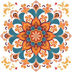 Traditional Batik Pattern Isolated on White Background – Aesthetic Indonesian Textile Design with Intricate Floral and Geometric Motifs for Fabric, Print, Culture, and Decorative Projects