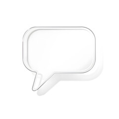 Naklejka premium Speech bubble comment, 3D illustration, glossy plastic material, soft shadows, white background. Generative AI