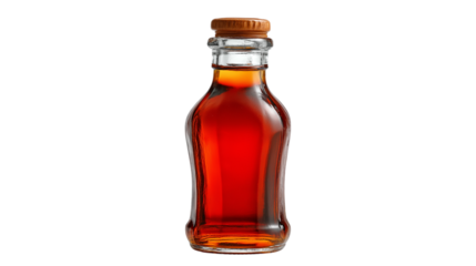 Small Bottle of Maple Syrup on Transparent