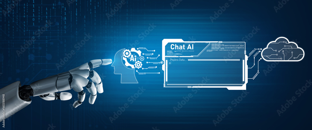Poster ai virtual assistant artificial intelligence chatbot controlled by prompt engineering for explainabl
