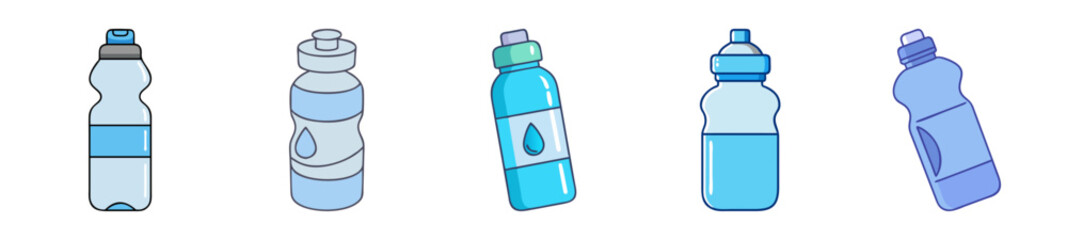 Set of Sports and Plastic Water Bottles