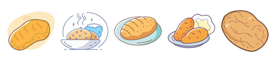 Baked Potatoes Illustration – Delicious Comfort Food Icons