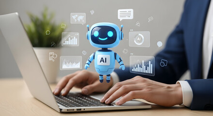 "Financial Data Analysis with Digital Charts, Graphs, and Business Growth Indicators on Laptop"