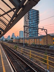 Fototapeta premium railway in the city of East London