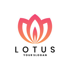 Modern gradient lotus flower logo design
