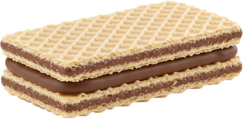 Fototapeta premium Filled wafer cookie offering a delightful combination of crunch and cream.