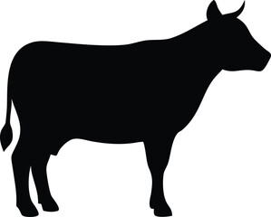 silhouette of a cow