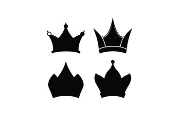 Minimalist Crown Silhouette Vector Set  Bold  EPS Icons for Logos, Prints & Royal Designs Trusted Editable File
