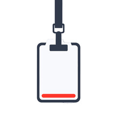 Obraz premium Simple Black and White ID Card Lanyard