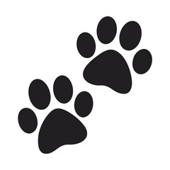 Black Paw Prints animal tracks white