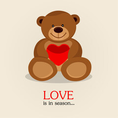 Teddy bear with love illustration