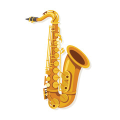 Golden saxophone musical instrument illustration