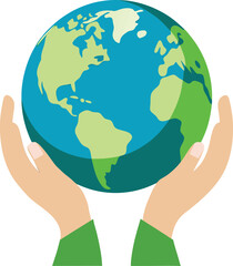 Hands holding the earth