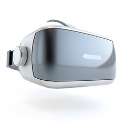 VR headset, 3D illustration, metallic material, soft reflections, white background. Generative AI