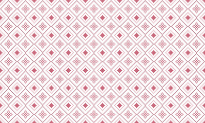 seamless pixel pattern with geometric shapes line and flower.