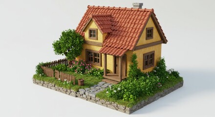 minimalist house on the grass