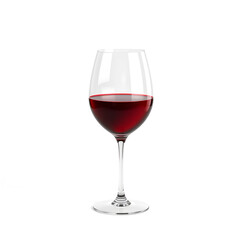 Wine glass, 3D illustration, glossy plastic material, soft shadows, white background. Generative AI