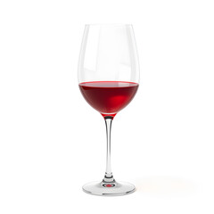 Wine glass, 3D illustration, glossy plastic material, soft shadows, white background. Generative AI