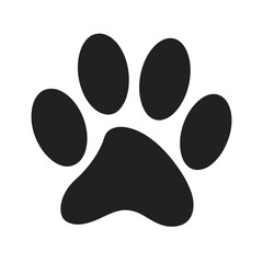 Bold Black Paw Print animal track white