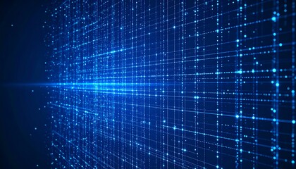 Abstract digital grid with glowing lines