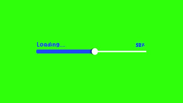 Loading blue bar animation modern concept sign, download idea with green screen background