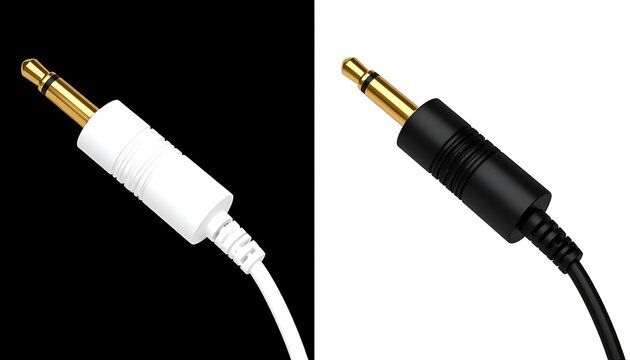 Audio jack, white and black