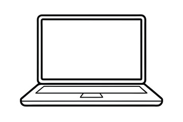 Simple Line Art Of A Laptop Icon No Text