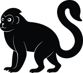 Obraz premium Mandrill monkey animal silhouette isolated on white background minimalist monkey vector illustration